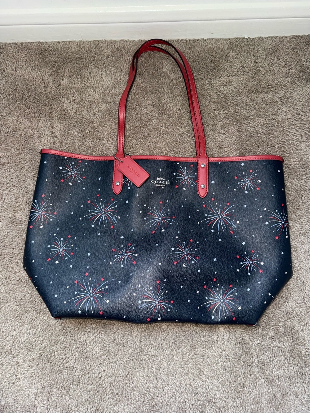 Coach Reversible Fireworks City Tote Bag